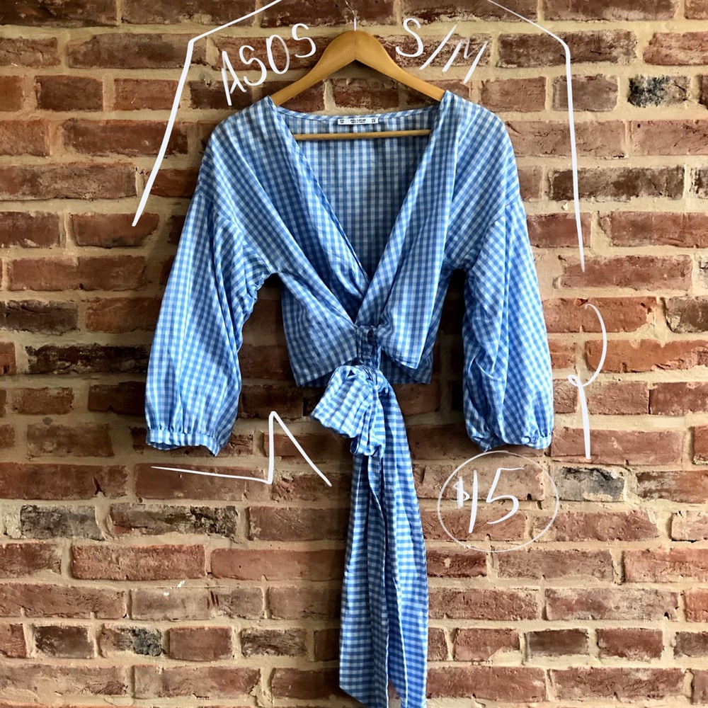 ASOS blue gingham top